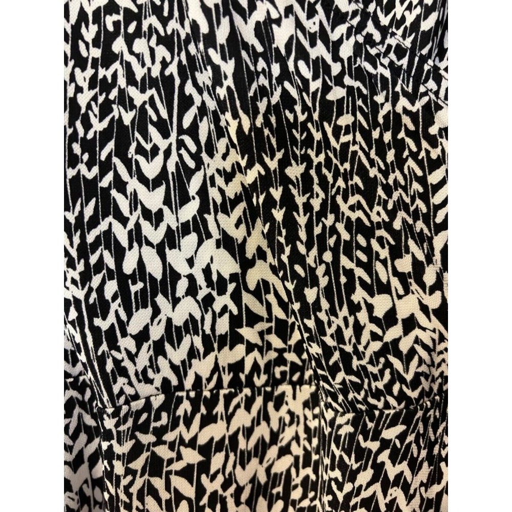 Talbots Midi Wrap Dress 10 Black Ivory 3/4 Long Sleeve Career NWT - Picture 4 of 12
